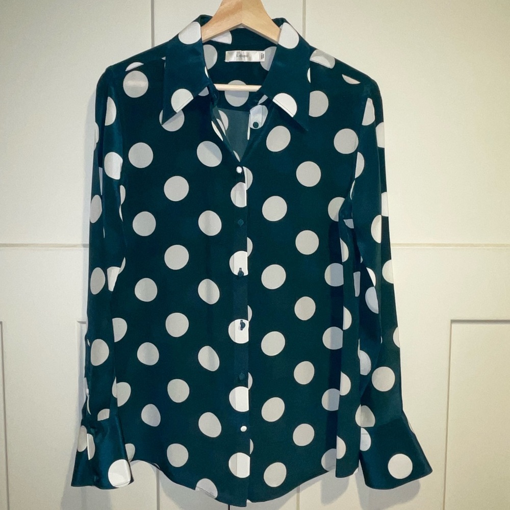 Suistudio Alec Polka Dot Silk Blouse NWOT
